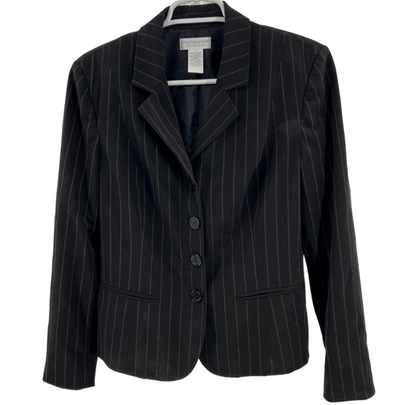 Worhtington stretch 3pc penstripe skirt blazer and trousers 6 office work - Picture 14 of 16